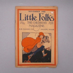 Little Folks, November Issue, Vintage Illustrated Children&#39;s Magazine (1922)