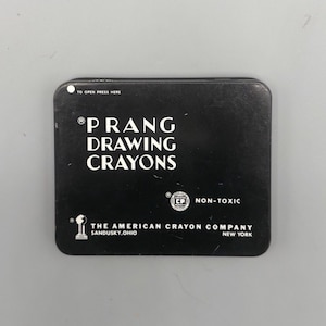 The American Crayon Co., Prang Crayograph Zeichnung Buntstifte, Vintage Voll & Unbenutzte Dose Farbstifte (1950er Jahre)