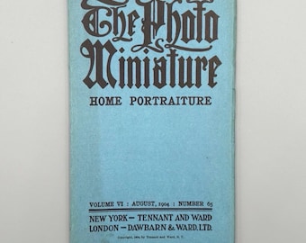 The Photo-Miniature: A Magazine of Photographic Information, Home Portraiture, August Issue, Vintage Photography Magazine (1904)
