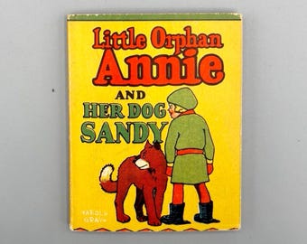 Harold Gray, La piccola orfana Annie e il suo cane Sandy, libro illustrato d'epoca di Whitman Wee Little Book (1934)
