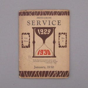 Fritz-Cross Service, January Issue, Vintage Joke Booklet [Vol. 9/No. 8] (1930)