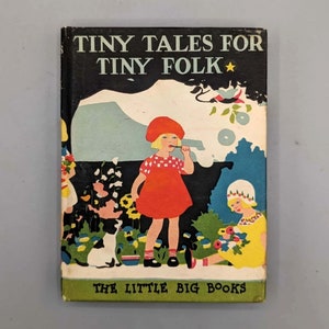 Cuentos pequeños para gente pequeña, McLoughlin Bros. Little Big Books, libro infantil vintage ilustrado de tapa dura (1928)