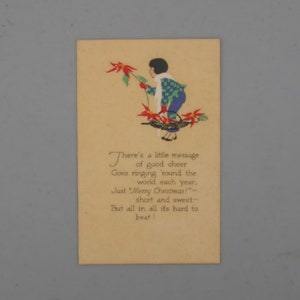 Vintage Unused P.F. Volland Christmas Postcard - A Little Message of Good Cheer, No. 804 (1915)