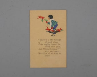 Vintage Unused P.F. Volland Christmas Postcard - A Little Message of Good Cheer, No. 804 (1915)