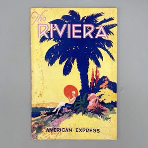 American Express, The Riviera: From Marseilles to Genoa - Season 1930-1931, Vintage Softcover Travel Guidebook w/ Fold-Out Map (1930)