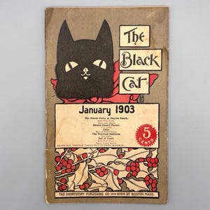 The Black Cat: Monthly Magazine of Original Short Stories, January Issue, Rare Vintage Art Nouveau Literary Magazine (1903)