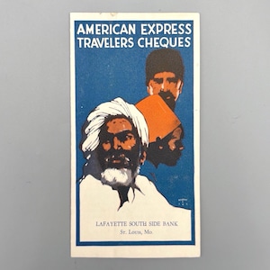 American Express Travelers Cheques, Vintage Art Deco Tourism Brochure (1926)