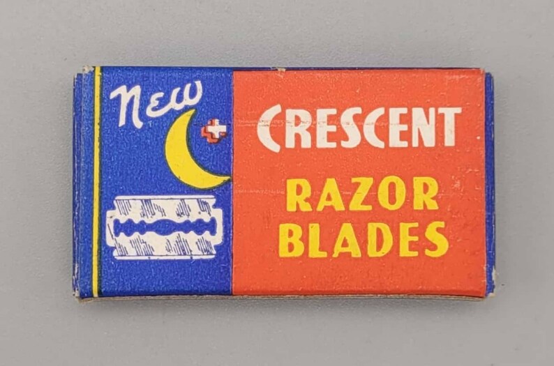 Crescent Double Edge Razor Blades Vintage Full Box W/ 4 Etsy