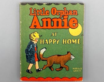 Harold Gray, La piccola orfana Annie a casa felice, libro illustrato d'epoca di Whitman Wee Little Book (1934)