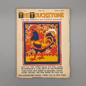 The Touchstone and the American Art Student Magazine, June Issue, Rare Vintage Art & Design Magazine (1919)