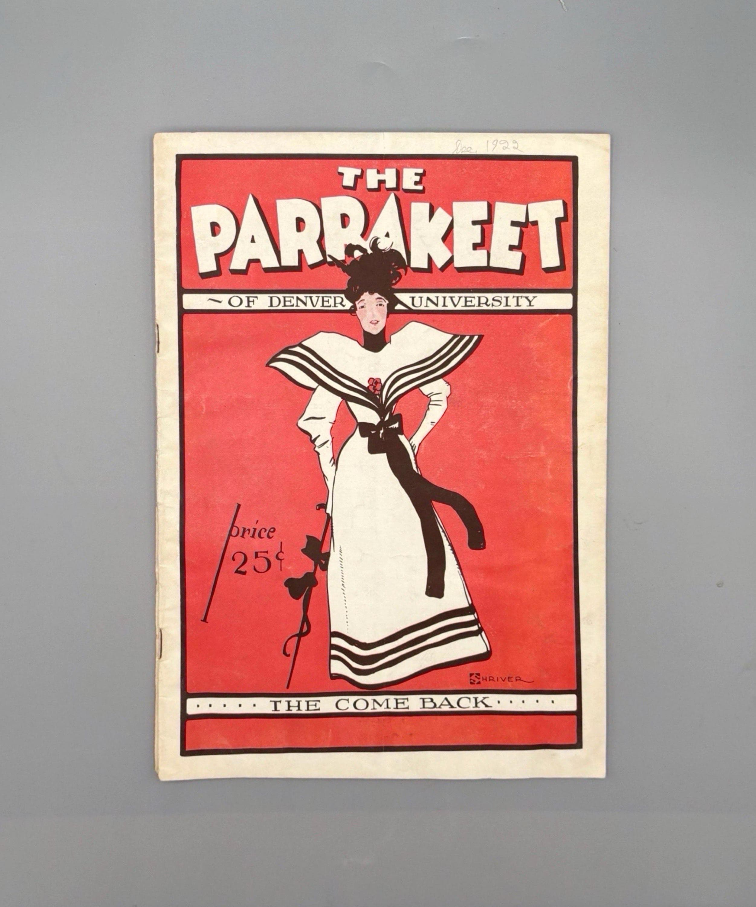 The Parrakeet of Denver University, The Come Back, December Issue, Vintage Literary & Campus Magazine (1922)