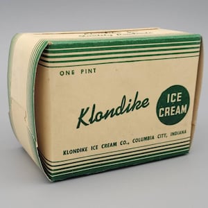 Klondike Ice Cream, Vintage Unused One Pint Carton (1950's)