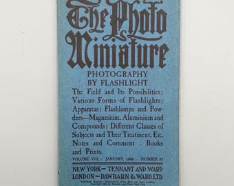 The Photo-Miniature: A Magazine of Photographic Information, Photography by Flashlight, January Issue, Vintage Photography Magazine (1908)