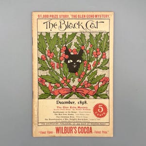 The Black Cat: Monthly Magazine of Original Short Stories, December Issue, Rare Vintage Art Nouveau Literary Magazine (1898)