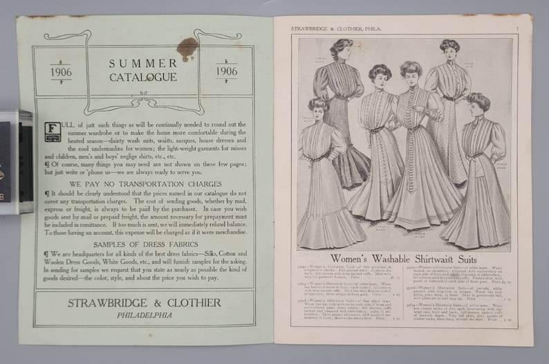 Strawbridge & Clothier, Summer 1906, Rare Vintage Department Store