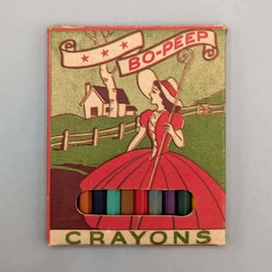 Linton Pencil Co., Bo-Peep Buntstifte: Für Karten- und Skizzenarbeiten seltene Vintage-Box mit Farbstiften (1930er Jahre)
