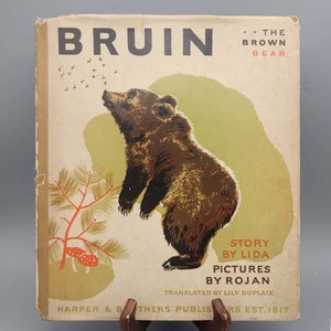 Lida, Bruin der Braunbär, Seltenes Vintage 1. Auflage Buch mit Schutzumschlag (1937)