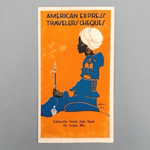 American Express Travelers Cheques, Vintage Art Deco Tourism Brochure (1927)