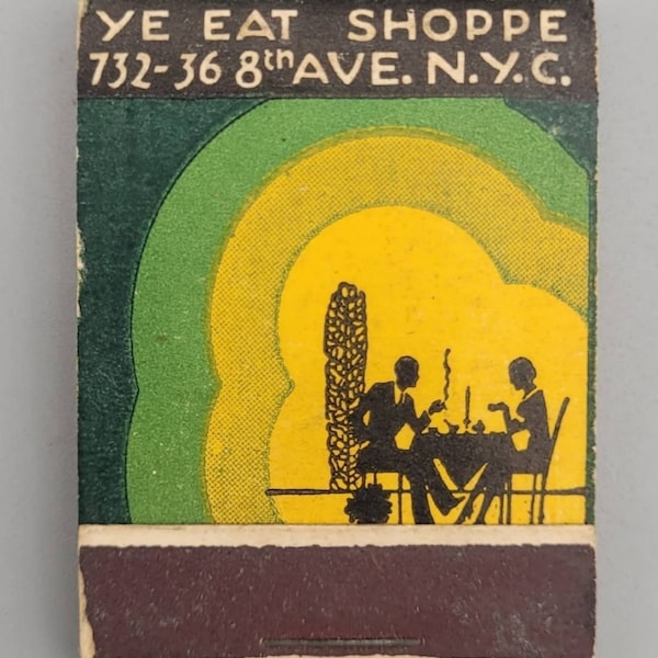 Vintage Full & Unstruck Front Strike Feature Matchbook - Ye Eat Shoppe, New York City (1930's)