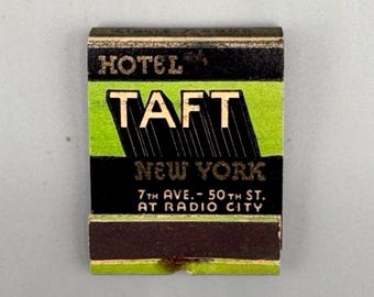 Vintage Full & Unstruck Front Strike Matchbook - Hotel Taft, New York City (1950’s)