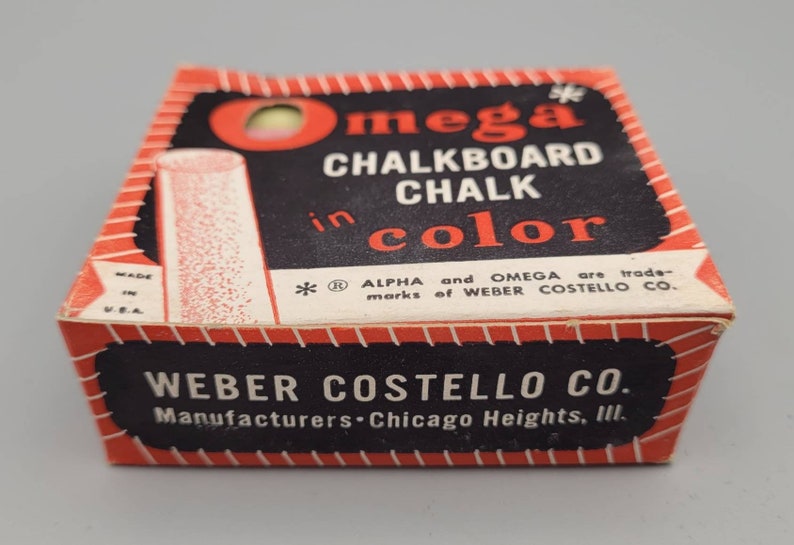Omega Chalkboard Chalk in Color Vintage Box of Chalk Mint & Etsy