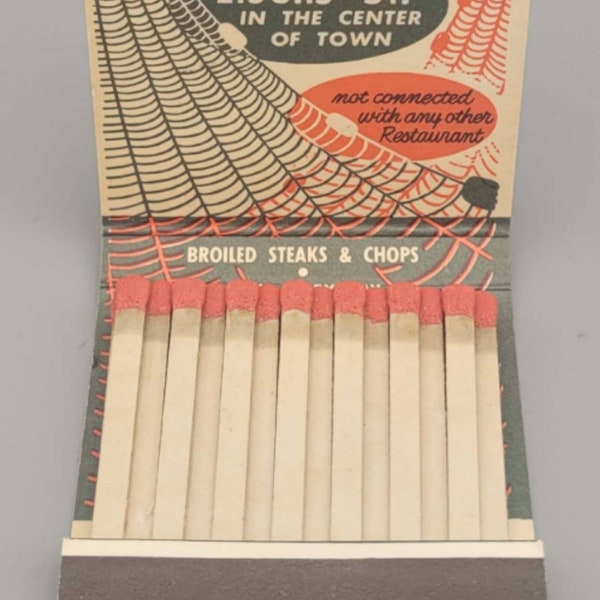 Vintage Full & Unstruck Front Strike Matchbook - Bookbinders Seafood, Philadelphia (1960s)