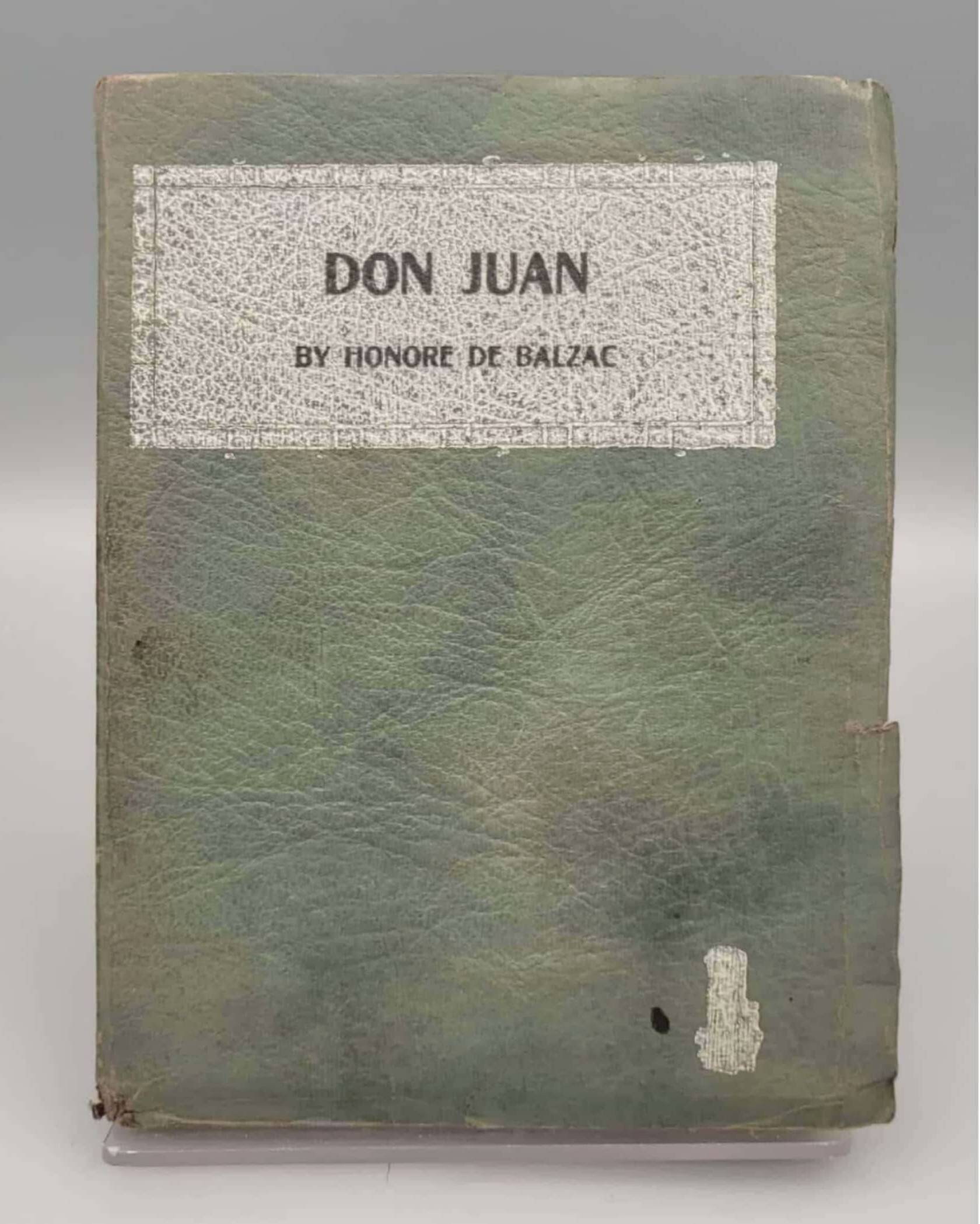 Honore De Balzac, Don Juan, Antique Softcover Book the Happy Hour