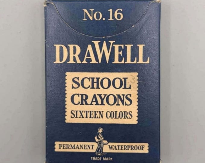 Drawell School Crayons, No. 16, Rare Vintage Full Box of Color Crayons ...