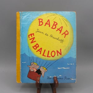 Jean De Brunhoff, Babar En Ballon, Vintage französisches illustriertes Kinderbuch (1965)