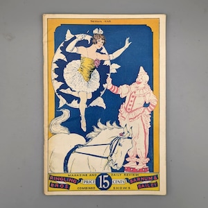 Ringling Brothers and Barnum & Bailey, Combined Shows Magazine and Daily Review, Rare Vintage Softcover Souvenir Circus Program (1929)