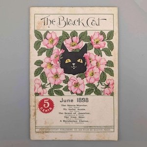 The Black Cat: Monthly Magazine of Original Short Stories, June Issue, Rare Vintage Art Nouveau Literary Magazine (1898)