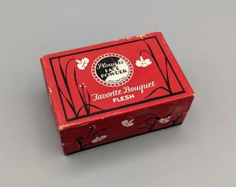Plough's Favorite Bouquet Face Powder, Rare Vintage Full & Unused Vanity Cosmetics Box (1920's)
