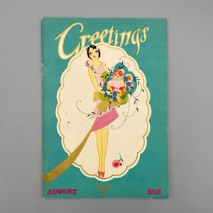 The Buzza Company, Grüße: Sie erhalten im Interesse eines besseren Geschäfts , August-Ausgabe, Vintage Art-Deco-Handelsveröffentlichung (1928)