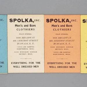 Spolka Men&#39;s & Boys Clothiers, Vintage Pocket Memo Books - Set of 4 in Different Colors (1940)