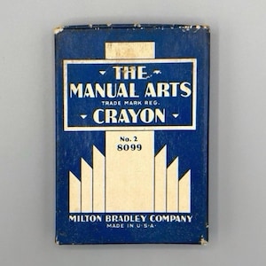 Milton Bradley Co., The Handbuch Kunst Crayon, Nr. 2/8099, Vintage Volle & Unbenutzte Box of Art Crayons (1920er Jahre)