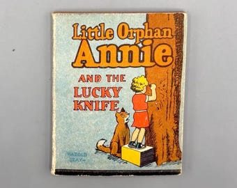 Harold Gray, A Pequena Órfã Annie e a Faca da Sorte, Vintage Illustrated Whitman Wee Little Book (1934)