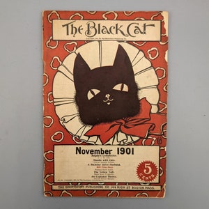 The Black Cat: Monthly Magazine of Original Short Stories, November Issue, Rare Vintage Art Nouveau Literary Magazine (1901)