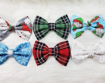 Christmas Dog Bow Ties - Holiday Dog Bow Ties - Holiday Collar Bow - Christmas Collar Bow - Holiday Cat Bow Ties - Christmas Cat Bow