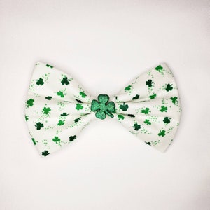 Tiny Shamrocks St Patrick's Day Dog Bow Tie St Patrick's Day Cat Bow Tie St Patrick's Day Pet Bow Tie image 1