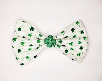 Tiny Shamrocks - St Patrick's Day Dog Bow Tie - St Patrick's Day Cat Bow Tie - St Patrick's Day Pet Bow Tie