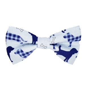 Blue Boy Dog Bow Tie - Geruite Hond Bow Tie - Boy Dog Collar Bow