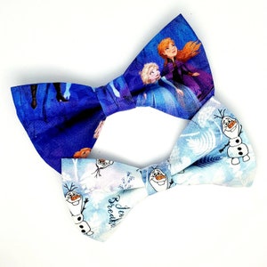 Frozen Bow Set Frozen Dog Bow Tie Frozen Cat Bow Tie Frozen Collar Bow Frozen Bow Olaf Bow Anna Dog Bow Tie Elsa Dog Bow Tie image 1