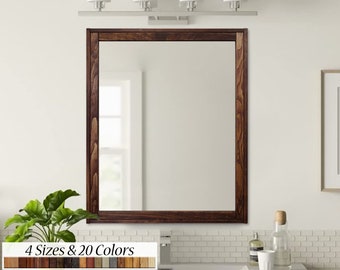Rustic Charm for your Walls - Custom Stain Colors and Sizes available for the Sydney Wood Framed Wall Mirror