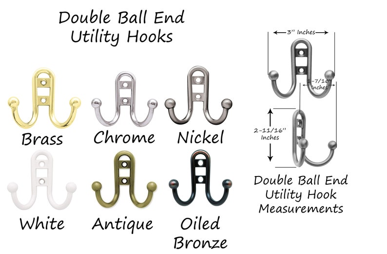 Towel Hook Hat Rack Home Office Organization Coat Hook 20 Paint Colors Clothing Rack Countryside Double Utility Hook Rack Wall Hook