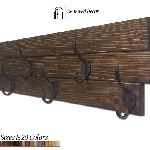 Rustic Farmhouse Coat Rack Distressed Wood Entryway Etsy