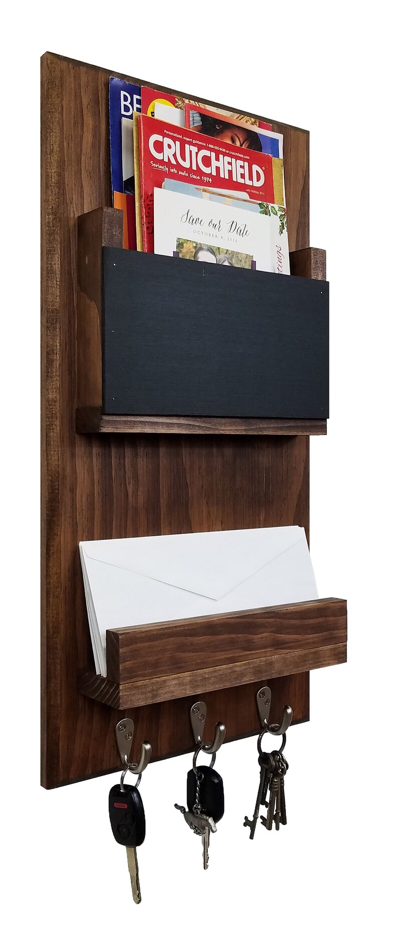 Urban Mail Organizer Memo Chalkboard Shelf Wall Hooks Mail Etsy