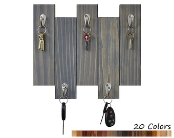 Pike Wall Hooks, 20 Stain Colors - Key Hook, Key Organizer, Wall Mount Key Holder, Coat Hook, Leash Hook, Purse Hook, Key Rack, Classic Gray