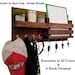 Restyled Farmhouse Mail Organizer with Hooks, 20 Stain Colors - Entryway Organizer, Key Holder, Wall Shelf, Folder Holder, Coat Hook Rack