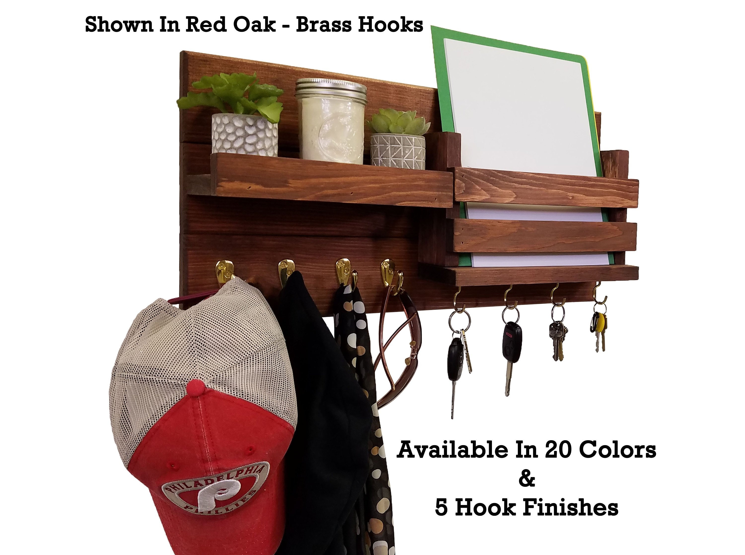Organize Your Entryway in Cottagecore Style: Restyled Organizer With Mail  Holder, Display Shelf, Coat Hooks, and Key Rack Custom Colors 