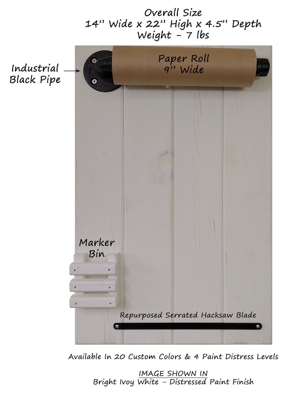 Customize 20 Colors Shown In Classic Gray Rydal Farmhouse Rustic Wooden Memo Paper Roll Holder Grocery List Pad or Note Board for Families